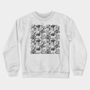 Black and White Tarot Pattern - Major Arcana Crewneck Sweatshirt